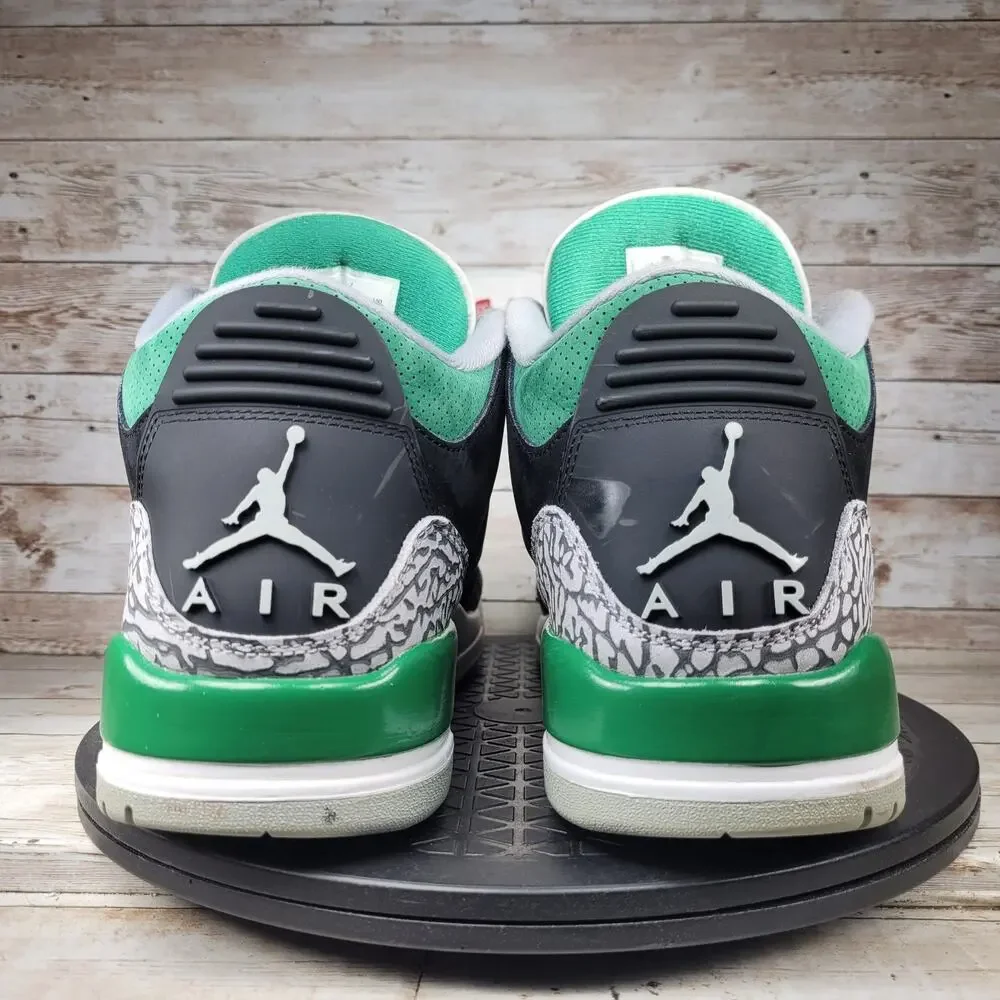 Jordan 3 Retro Men Size 13 Mid Pine Green Athletic Basketball Shoes